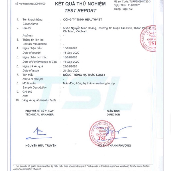 Đông Trùng Hạ Thảo HEALTHVIET L3 - 20g