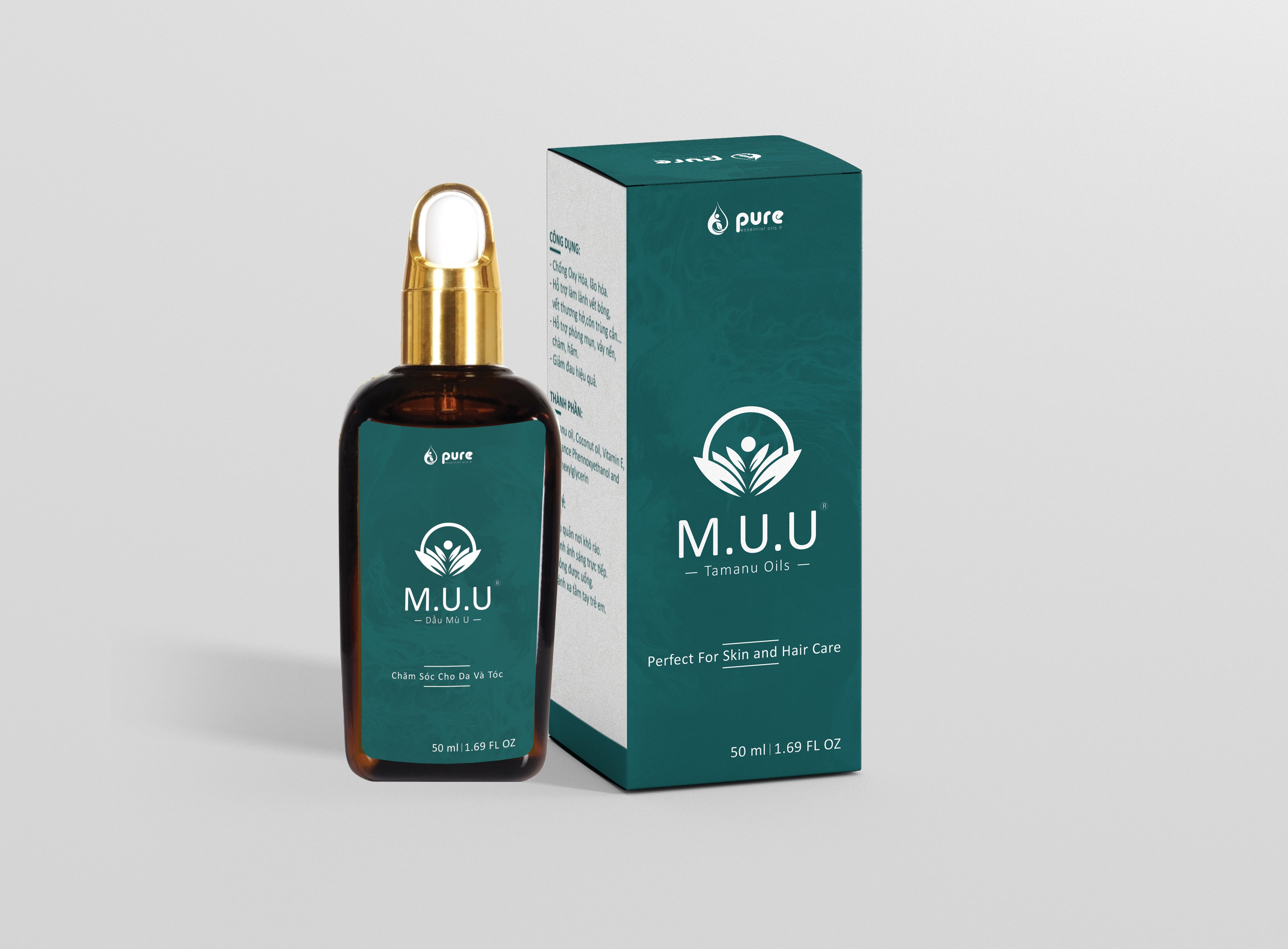Dầu mù u M.U.U - Chăm sóc làn da - chống oxy hóa, lão hóa - Giảm bỏng, Giảm ngứa, Giảm hăm tã 50ml