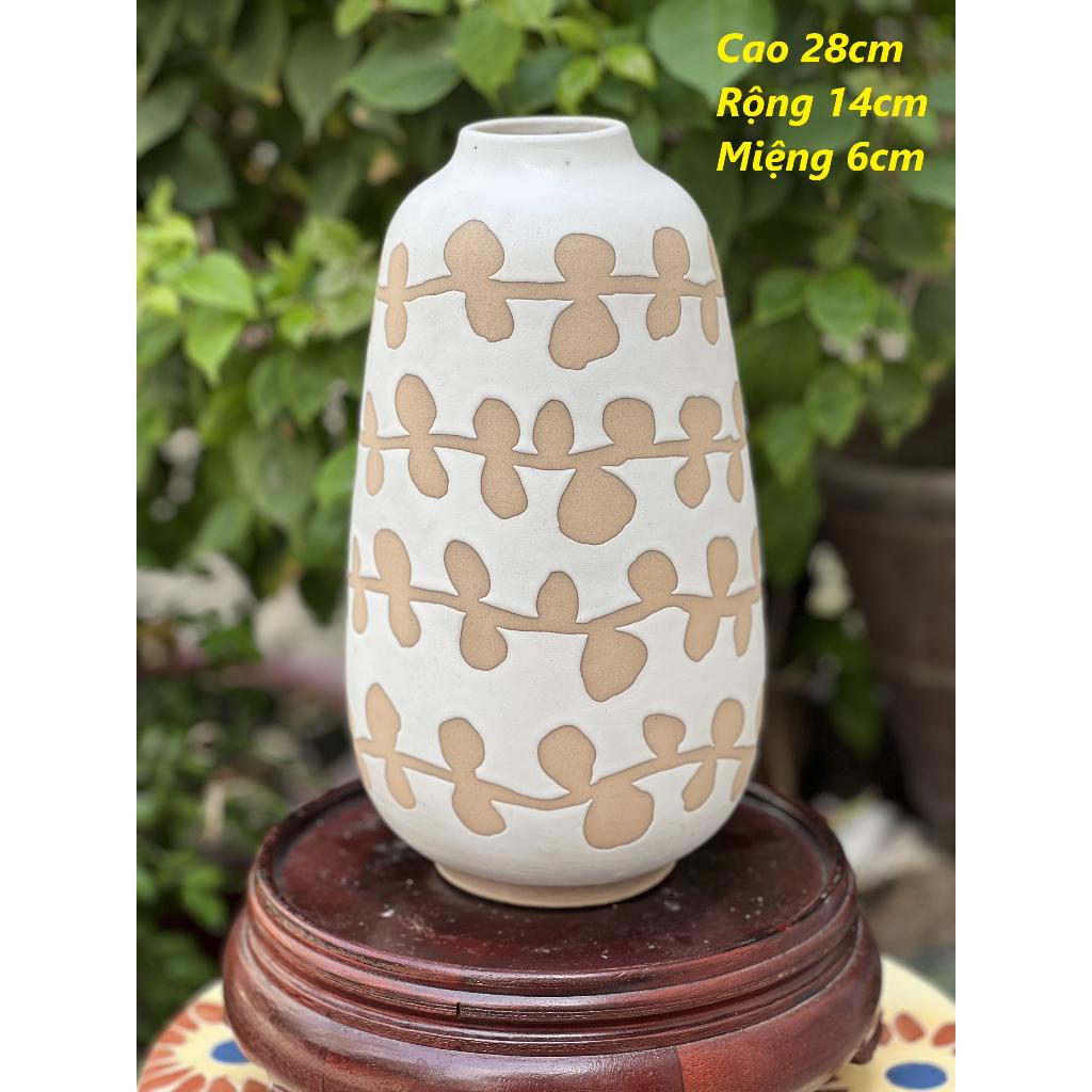 BỘ BÌNH GỐM SỨ XUẤT KHẨU TRANG TRÍ DECOR CẮM HOA XK01