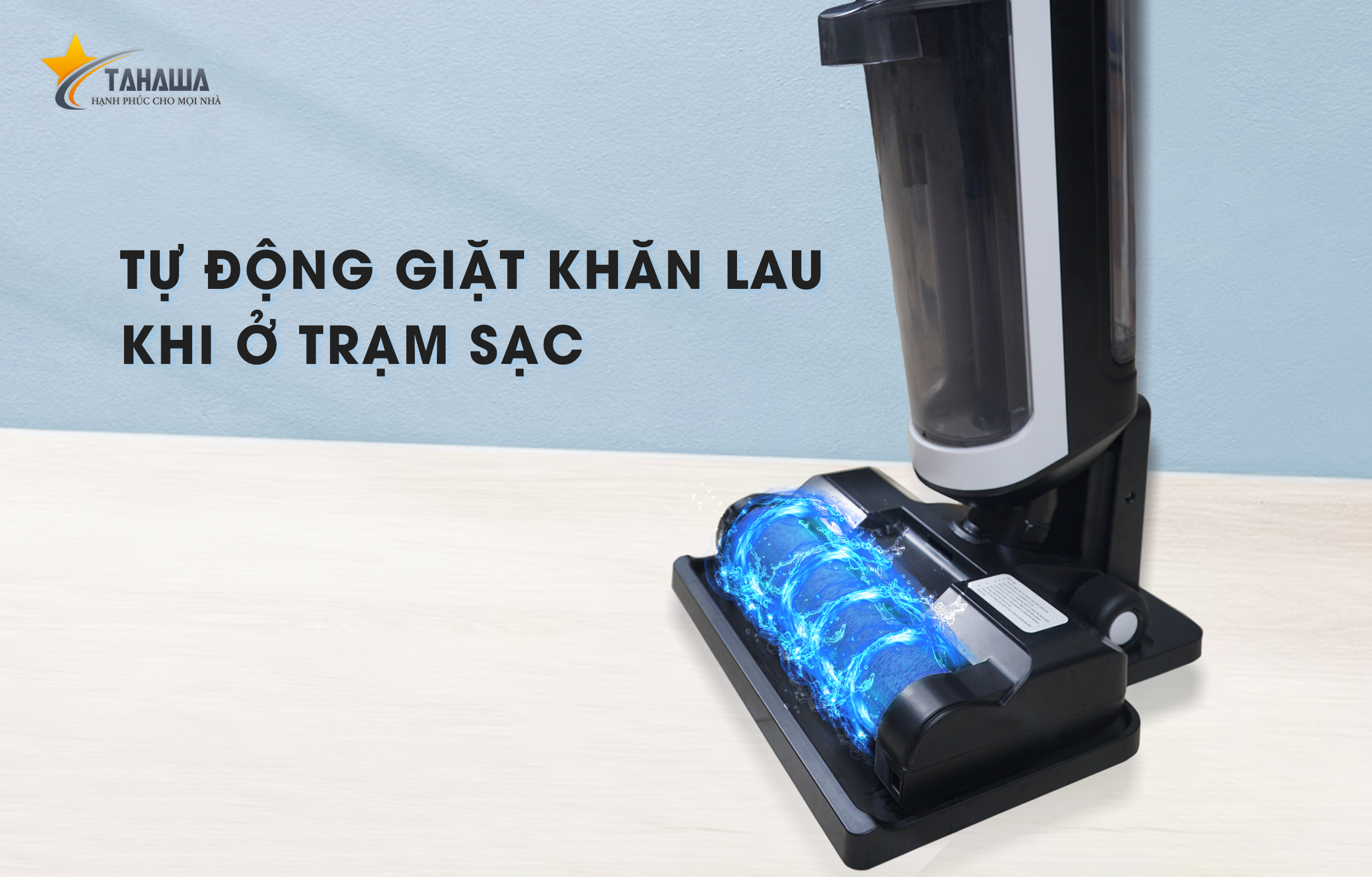 Máy hút bụi cầm tay TAHAWA TH-I7 Pro Máy hút bụi lau nhà cầm tay khô và ướt, tự động giặt giẻ 2 bình chứa nước riêng biệt, tự giặt giẻ, sữ dụng bơm nước điện tử, diệt khuẩn