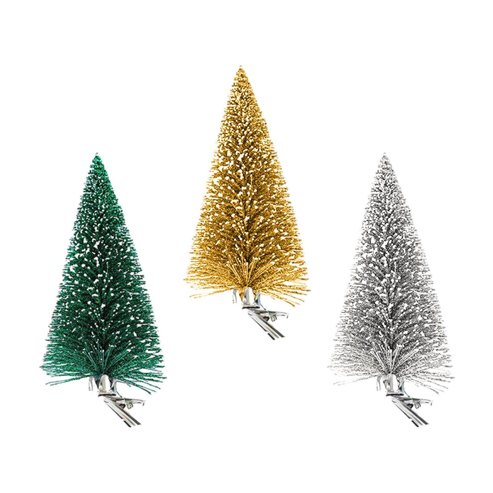 3x Artificial Christmas Tree with Clip Tabletop for Desk Shop Showcase Party