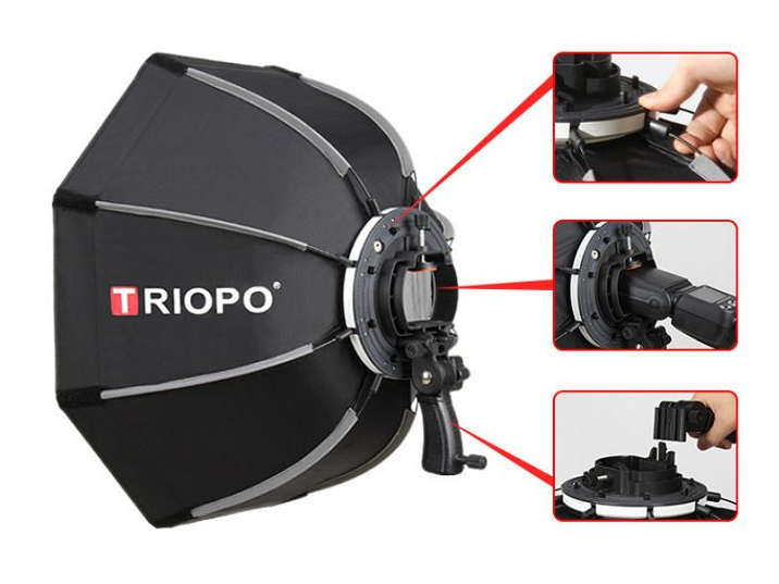 SOFTBOX BÁT GIÁC TRIOPO KS55 CHO ĐÈN FLASH SPEEDLITE HÀNG CHÍNH HÃNG