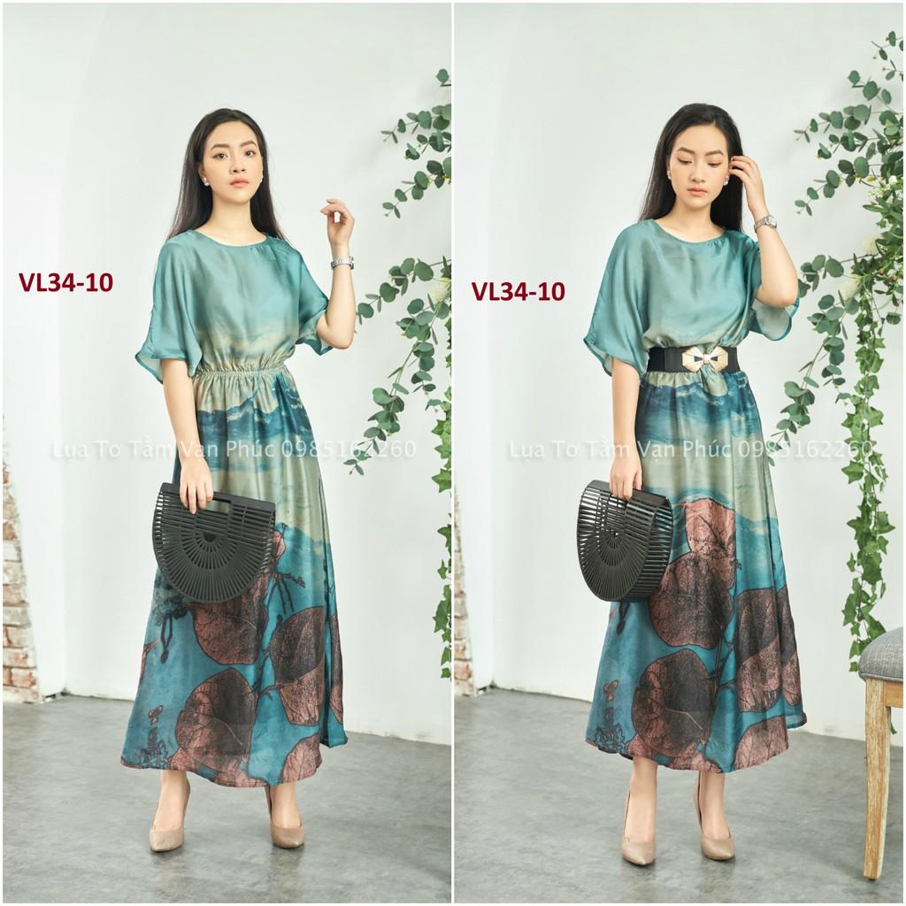 Váy Lụa In Hoa 3D Cao Cấp