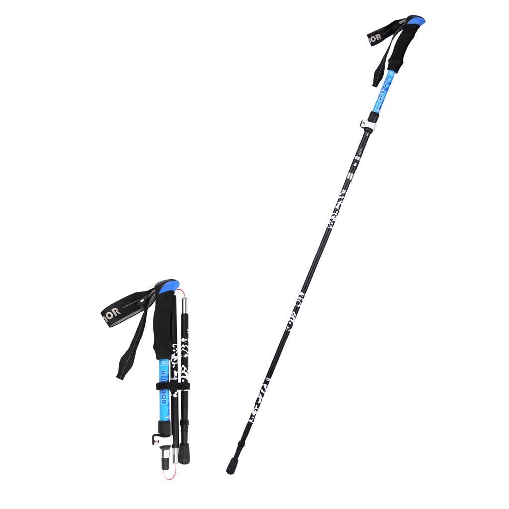 Long Type Adjustable Collapsible Alpenstock Telescopic Hiking Pole with Moisture Absorb EVA Handle for Men and Women