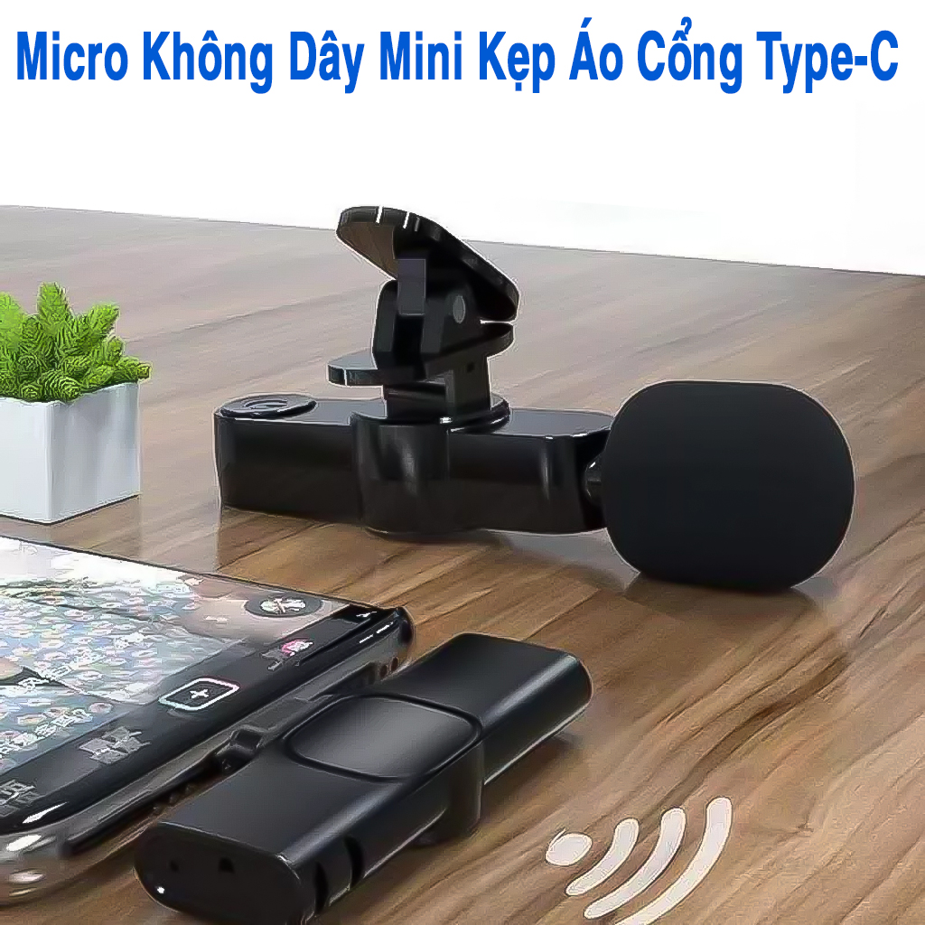 Vinetteam Micro thu âm cài áo không dây hỗ trợ quay tiktok, video, livestream có cả công type c và cổng cho aiphone - hàng chính hãng