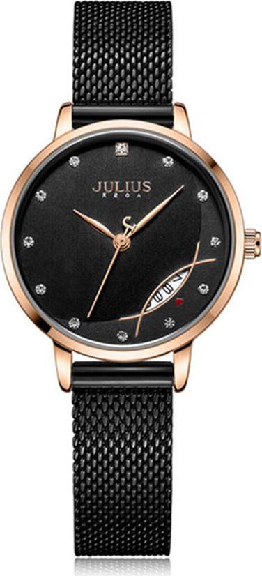 Đồng Hồ Nữ Julius Hàn Quốc JA-1179D Dây Thép Màu Đen