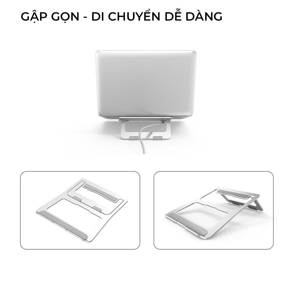 Đế tản nhiệt laptop HXSJ X5 bằng nhôm nguyên khối siêu mỏng nhẹ dùng cho máy 13- 15.6 inch - Hàng Chính Hãng