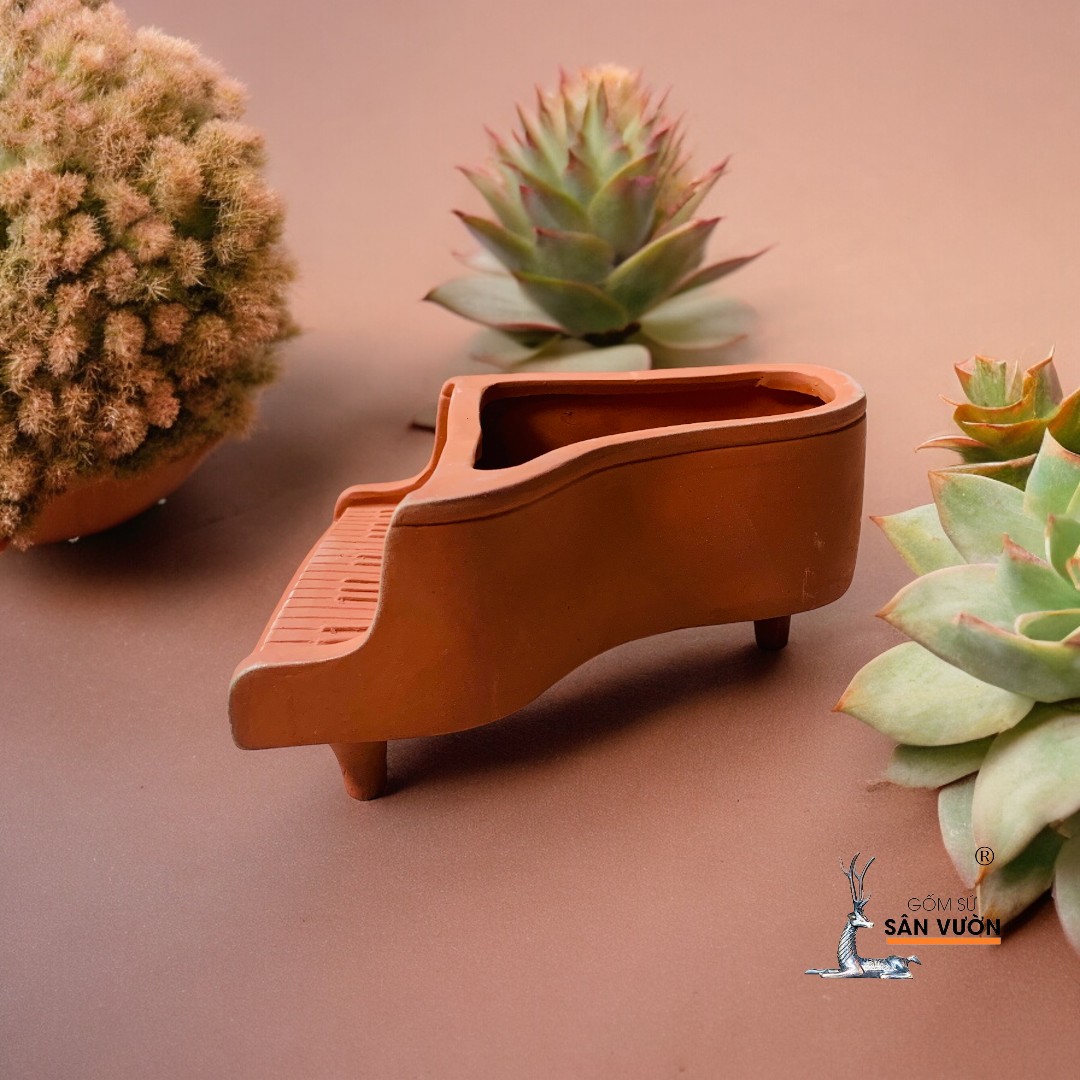 Chậu Gốm Đất Nung Mini Hình Đàn Piano -  Chậu Gốm Decor