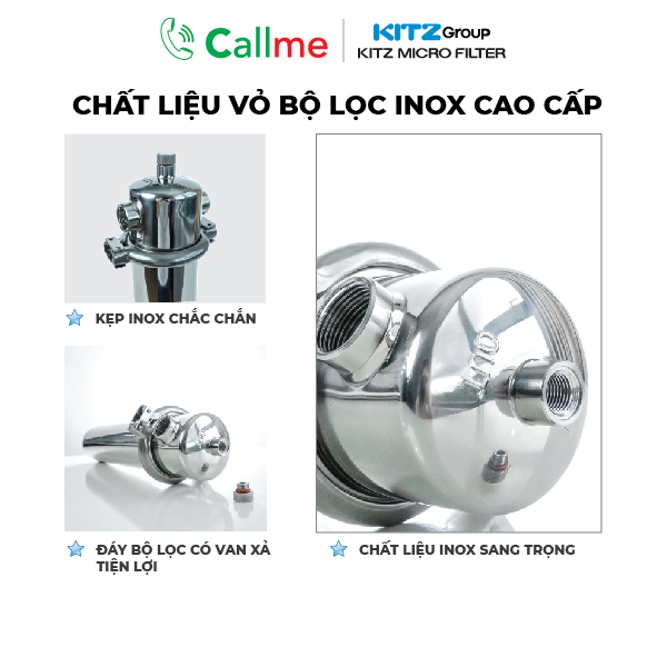 Bộ lọc tổng Callme Kitz SUH-TR-1 - Công suất lớn, công nghệ màng lọc sợi rỗng, lọc tổng cho gia đình - Hàng nhập khẩu chính hãng