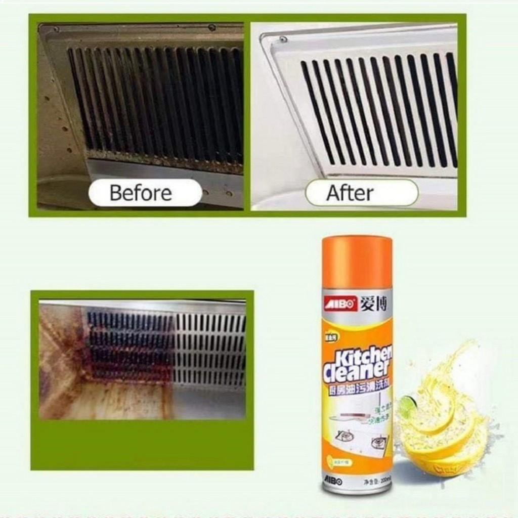 Bình xịt vệ sinh bếp bọt tuyết đa năng Kitchen Clear 500ml - Chất tẩy Cực Mạnh