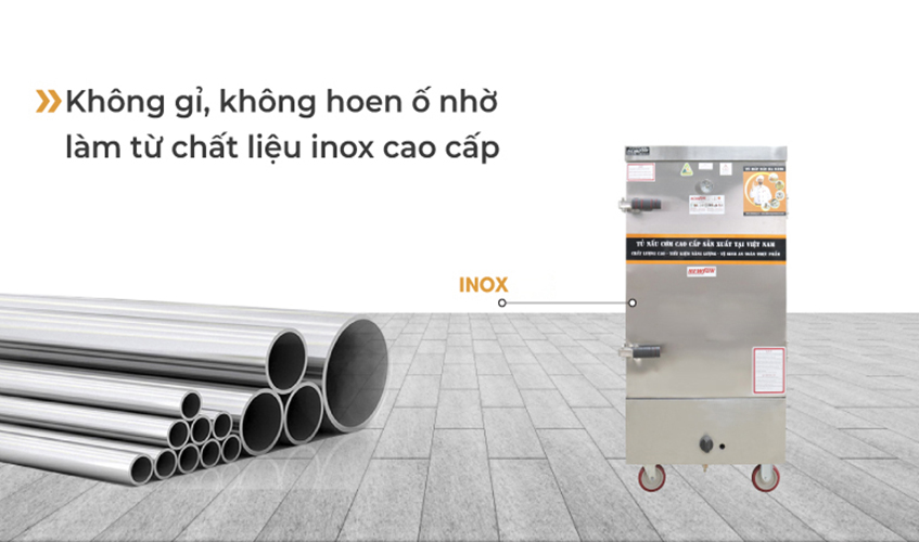 Tủ Hấp Giò Chả, Thực Phẩm 60 Kg Bằng Điện Gas 10 Khay inox 304 NEWSUN, Năng Suất Cao - Hàng Chính Hãng