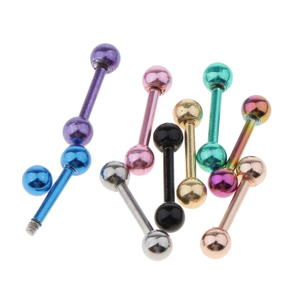 9 Pieces Stainless Steel Barbell  Lip  Stud  16g 3mm Ball