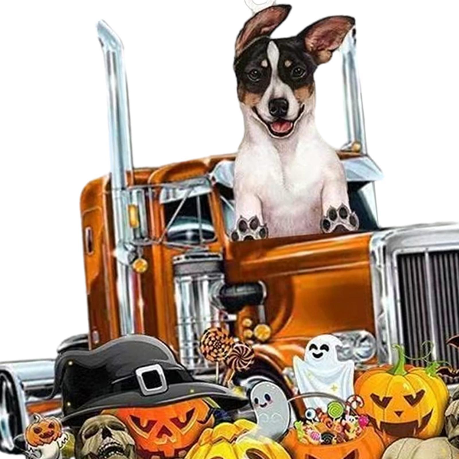 Funny Car Pendant/ Halloween Pumpkin Halloween Decor Lovely Auto Rearview Mirror Pendants Rear View Mirror Charm for Table