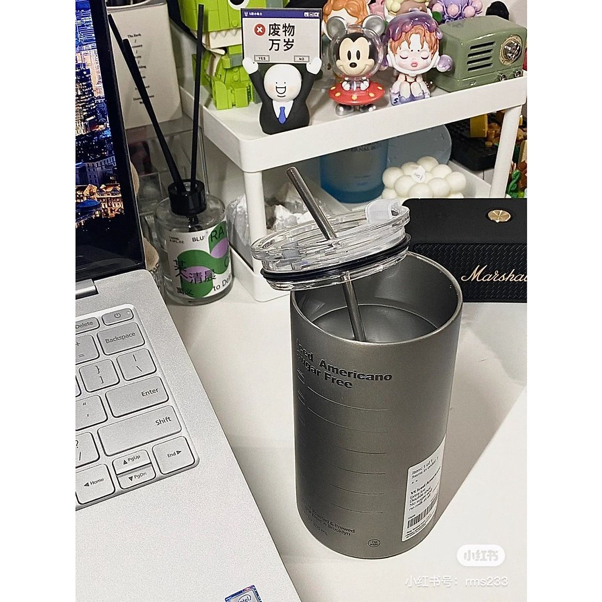 Cốc Giữ Nhiệt Iced Americano Bằng Inox 304 Không Gỉ Có Ống Hút