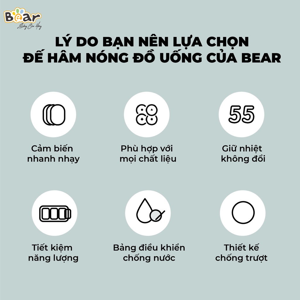 Đế làm nóng đồ uống Bear DRBD-C16J5 - Hàng chính hãng