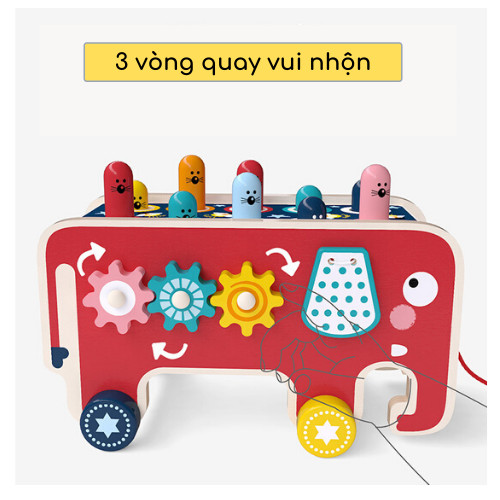 Đồ chơi Gỗ Đập Chuột 3IN1, Đồ chơi đập chuột cho bé