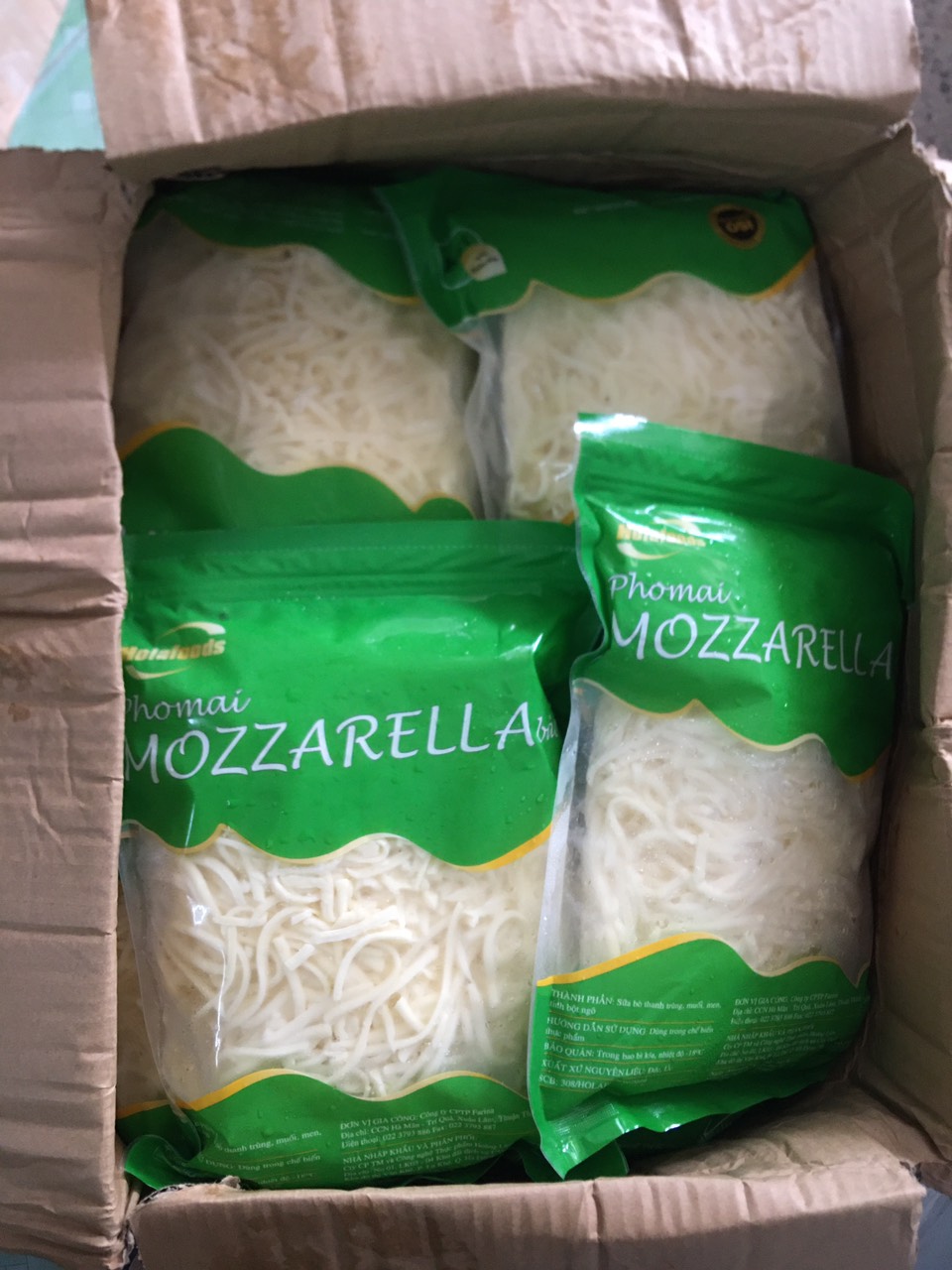 Phô mai Mozzarella bào túi 1kg