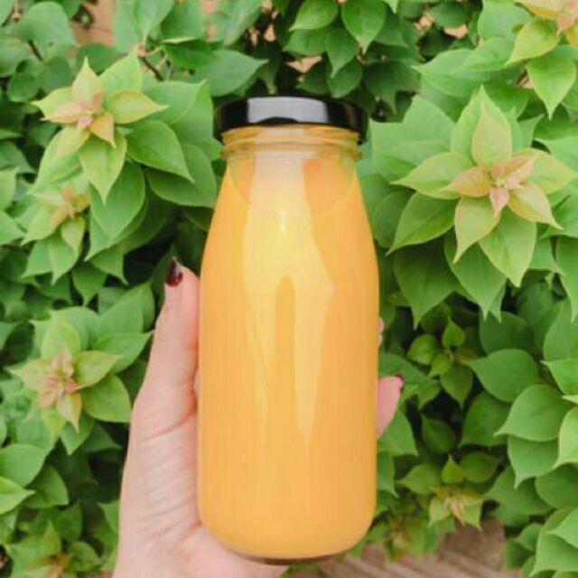 Combo 6 Chai Chai thủy tinh 200ml trơn nắp đen