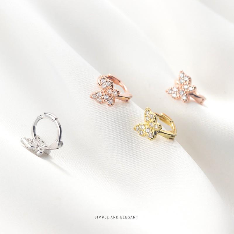 Khuyên tai bạc Ý s925 cánh bướm nhỏ xinh G6879 - AROCh Jewelry