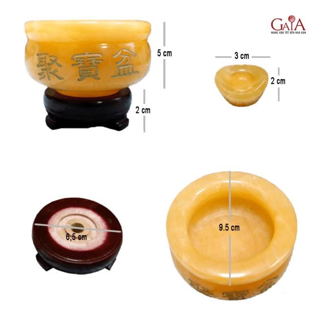 Chậu tụ bảo , tụ bảo bồn nặng 1 kg kèm đế gỗ tphcm