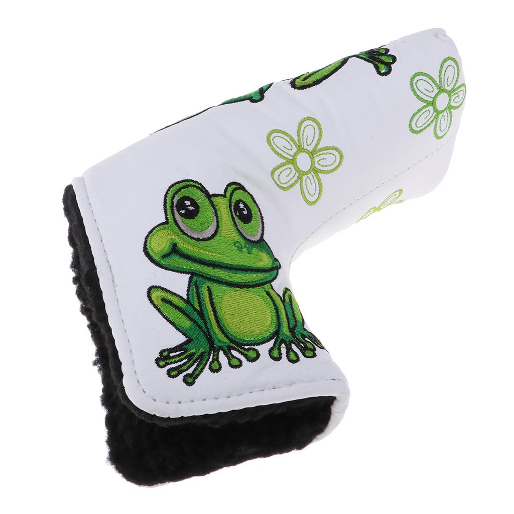 Golf Putter Cover Frog Pattern  Center Putter PU Head Protector