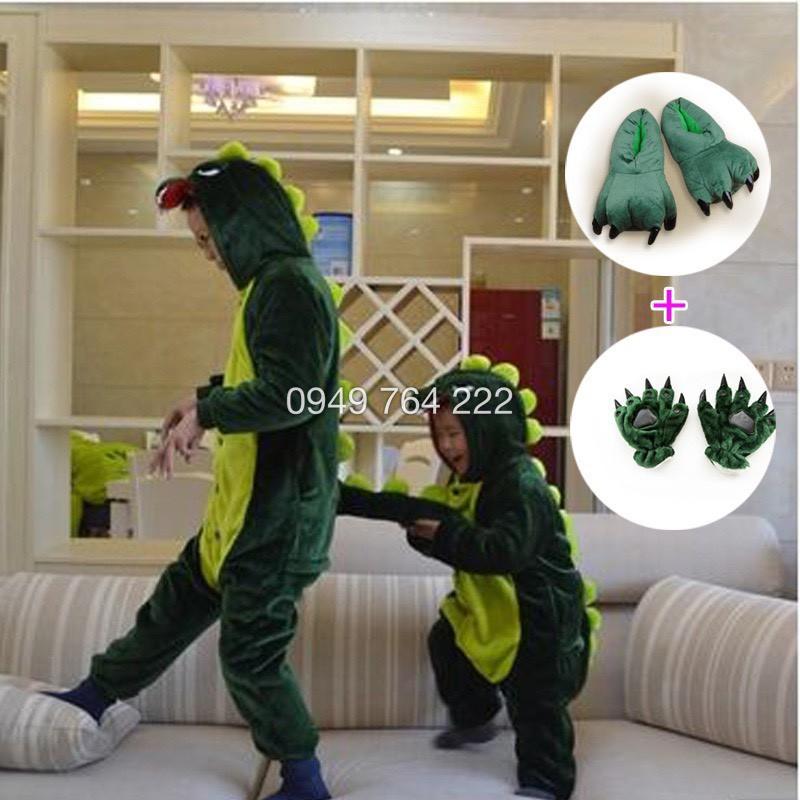 Bộ Đồ Thú Khủng Long Xanh - Hồng - Đỏ - Tím Đủ Size