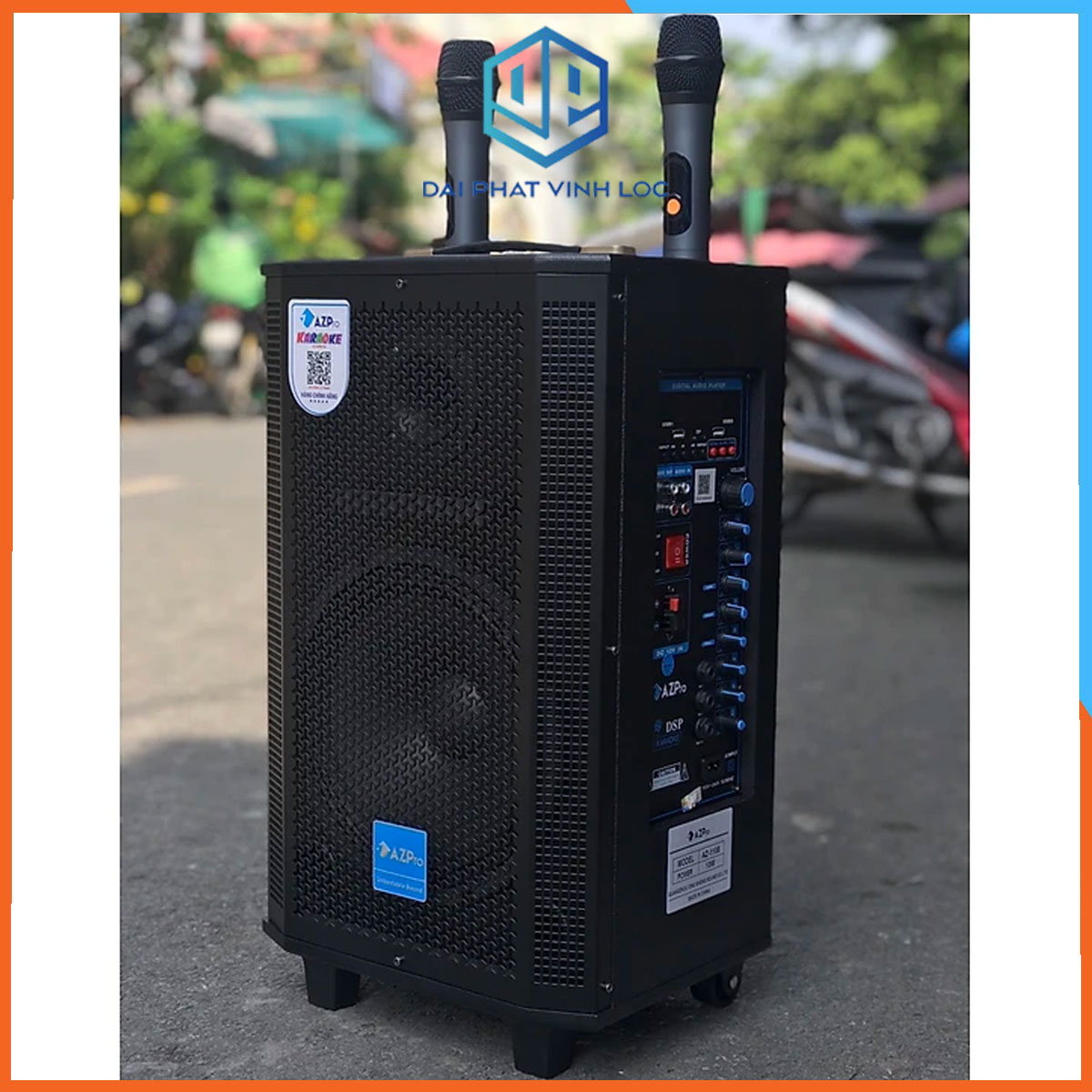 Loa Kéo Karaoke Công Suất Lớn 600W| Loa Kéo Giá Rẻ AZ-1108A Bas 25| Loa Kéo Bluetooth Đọc Được Usb USB/IF/FM/AUX | Loa Hát Karaoke Cao Cấp Tặng 2 Micro Chống Rú