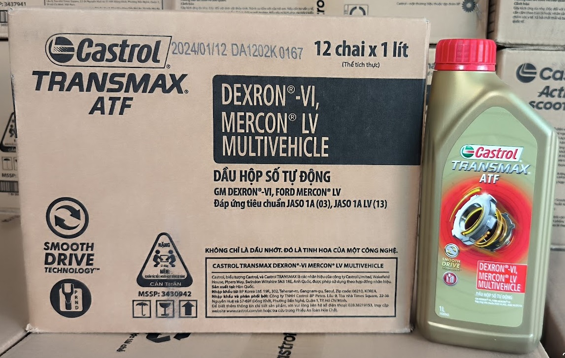 Dầu hộp số tự động Castrol TRANSMAX ATF DEXRON VI/MERCON LV (can 1 lít)