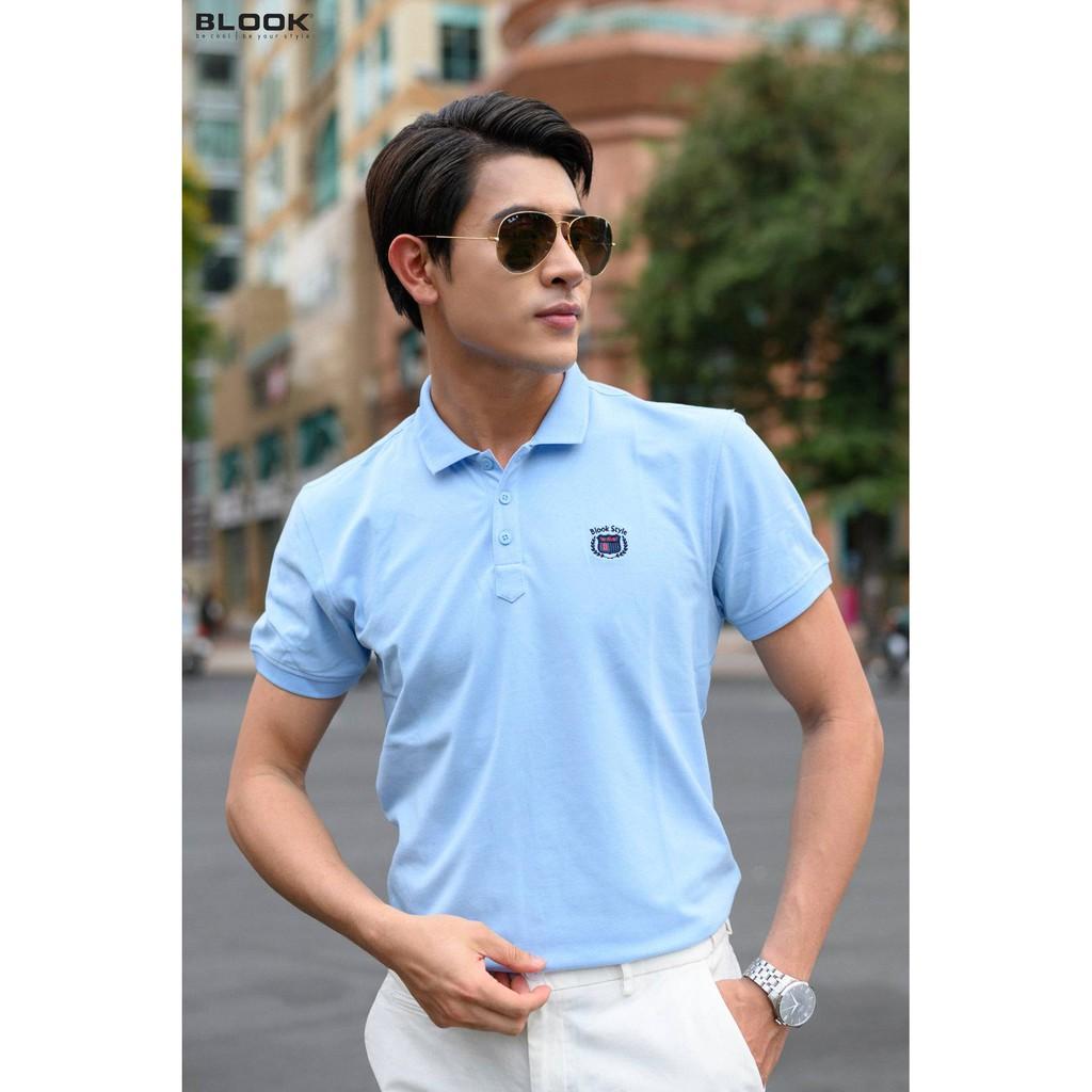 Áo polo nam slimfit BLOOK Vải thun cá sấu 03 màu trẻ trung thêu logo BLOOK STYLE mã 77955 (HÌNH THẬT)