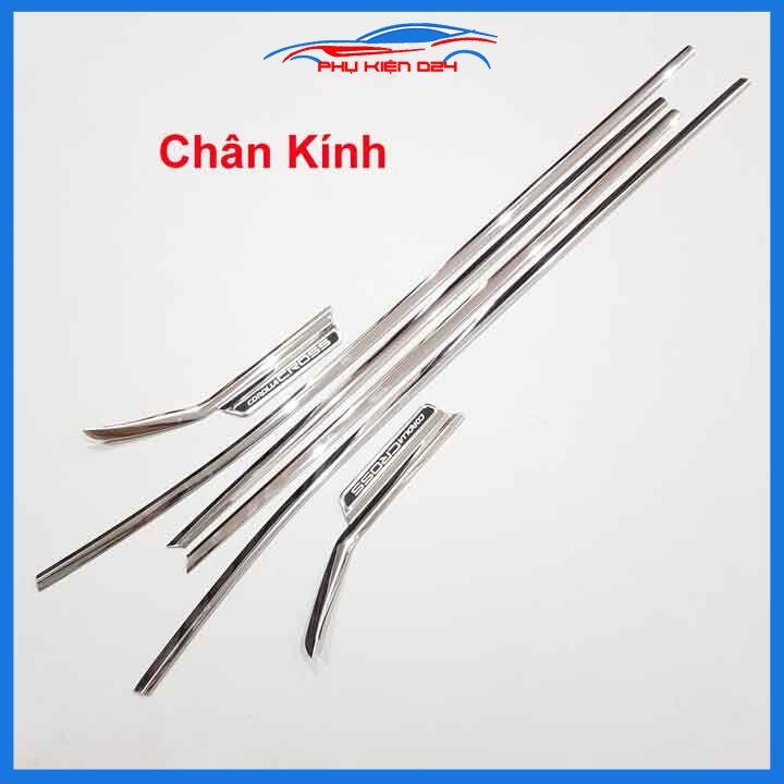 Bộ nẹp viền chân kính cong kính Corolla Cross 2020-2021-2022 Inox sáng bóng chuẩn form xe