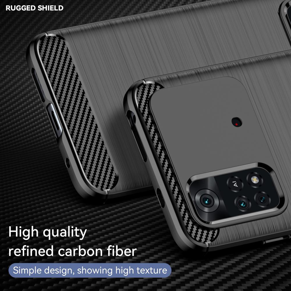 Ốp lưng dành cho Xiaomi Poco M4 Pro ốp silicone mềm Carbone phay xước chống sốc chống vân tay