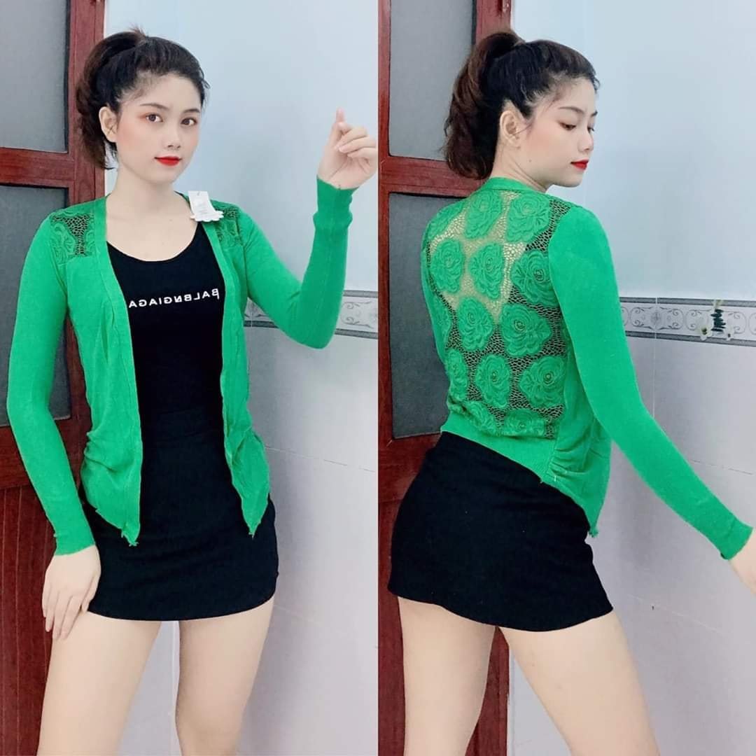 Áo Khoác Len Phố Ren Lưng