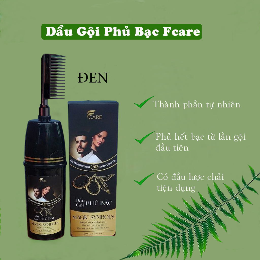 Dầu gội phủ bạc Fcare giúp tóc đen sau 7 phút, chai 200ml