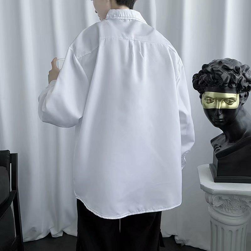Áo Sơ Mi Tay Dài Dáng Rộng Phong Cách Lịch Lãm Thời Trang Cho Nam