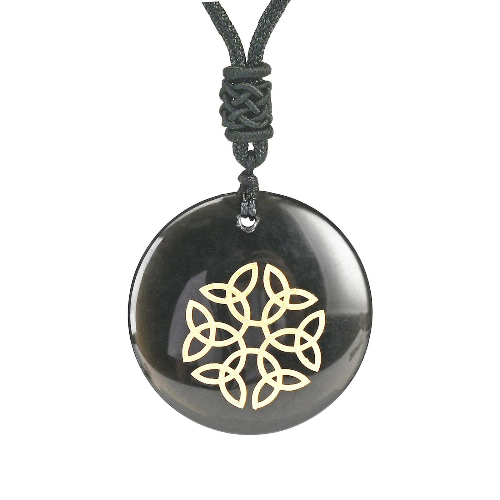 Round Pendant Necklace with Hand Woven Rope Necklace Jewelry for Women Men Party Gift