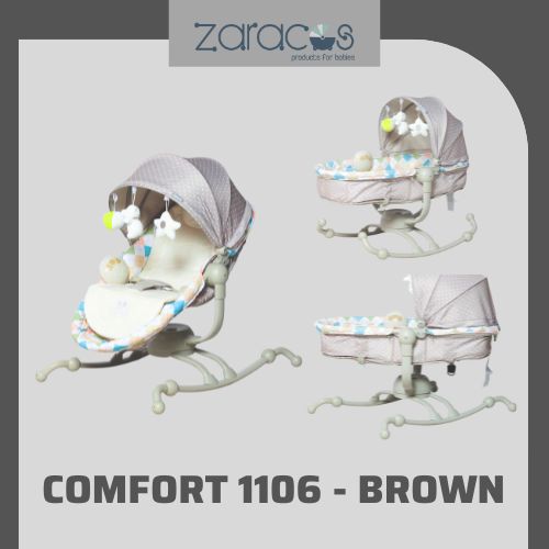 Ghế rung ru ngủ cho bé Zaracos Comfort 1106 Brown – Zaracos Việt Nam