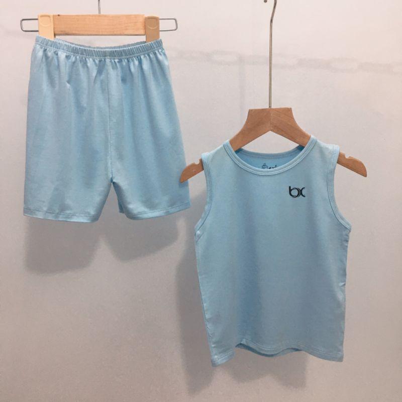 Bộ ba lỗ Bé Xíu Bexiu màu trơn chất thun lạnh mềm mịn mát cho bé trai và bé gái từ 5-19kg HÀNG CAO CẤP