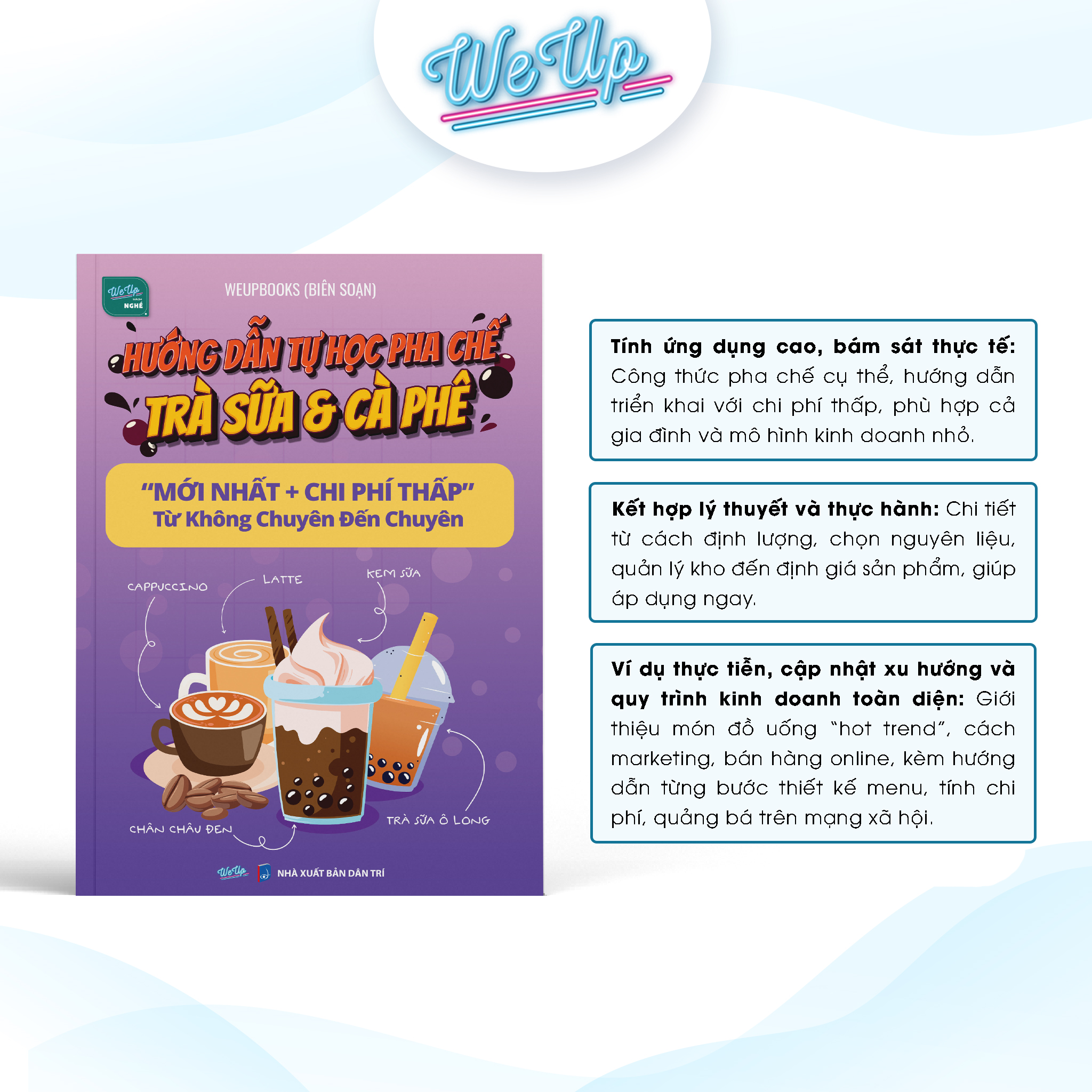 Combo 2 sách: 50 Công thức nấu ăn để tự mở nhà hàng, Hướng dẫn pha chế Trà sữa &amp; Cà phê