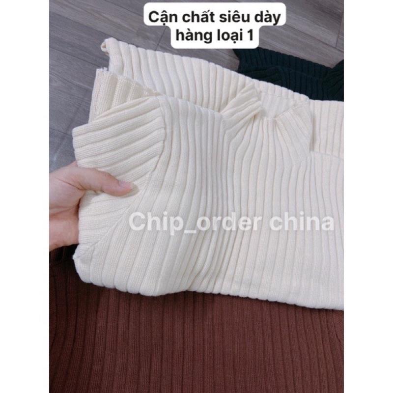 Váy len gân dáng dài quốc dân đen be nâu ko xẻ tà