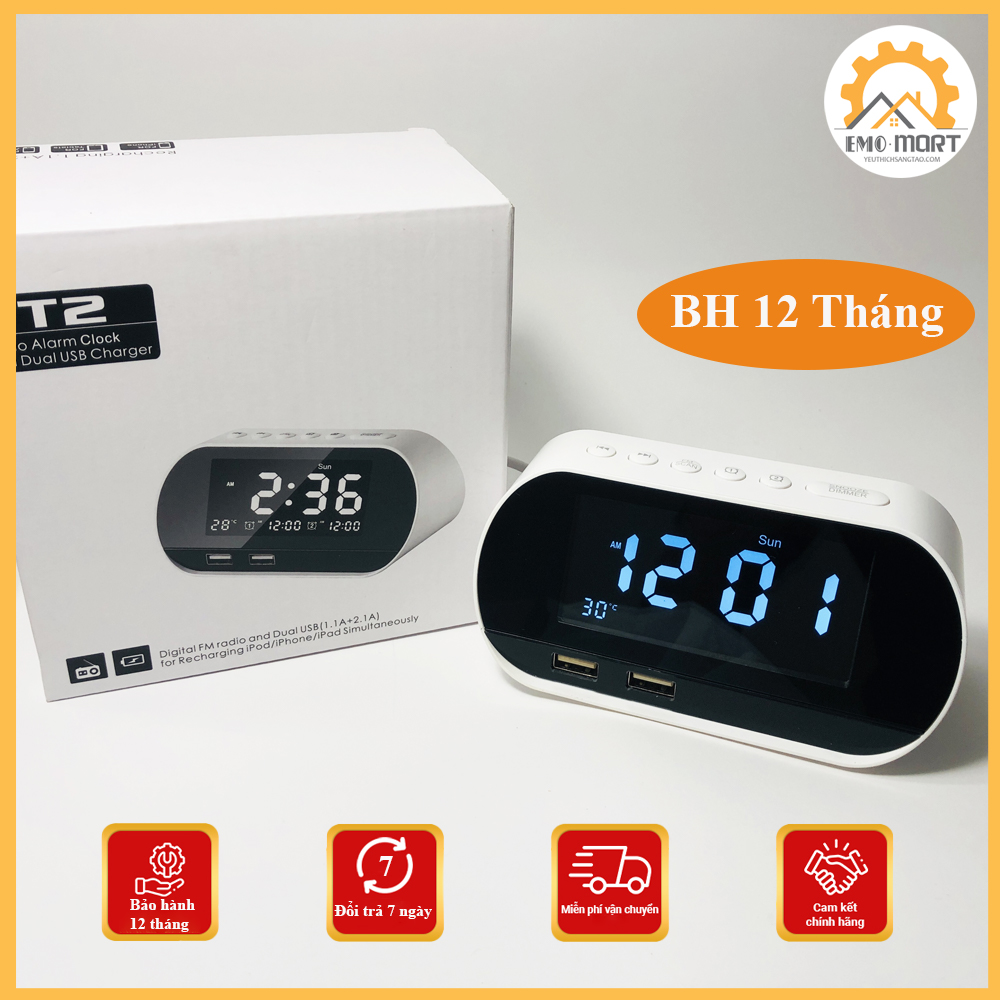 ĐỒNG HỒ ĐỂ BÀN THÔNG  MINH -Kèm loa bluetooth âm thanh trầm-sắc nét, Hẹn giờ báo thức, làm việc.