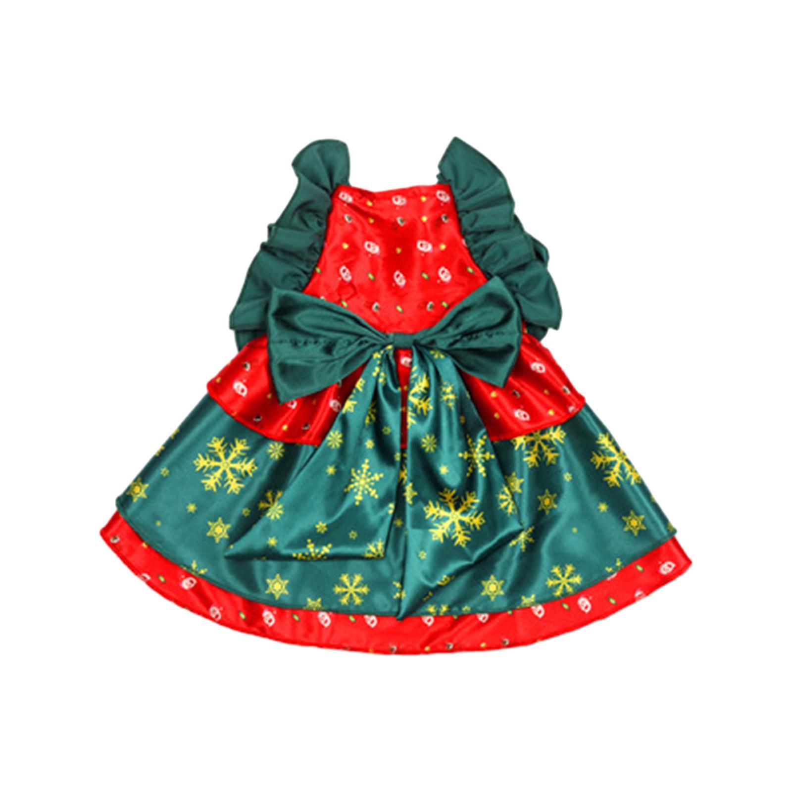 Pet Christmas Costume with Big Bowknot, Cosplay Dress Holiday Decor, Xmas Tree Costume Dress, Party Dress up Clothes