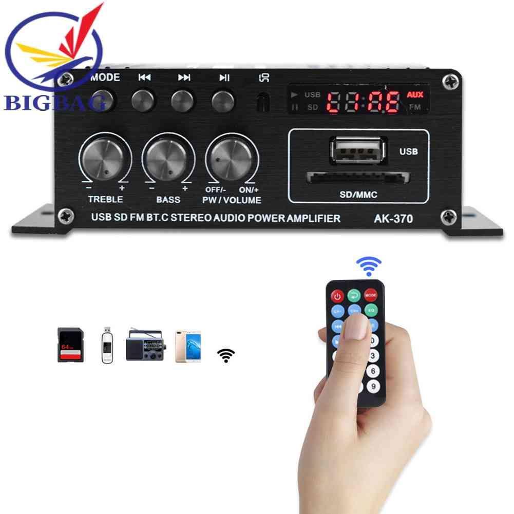 Bộ Khuếch Đại Âm Thanh Kỹ Thuật Số Bluetooth AK-370 HIFI Kênh 2.0 12V