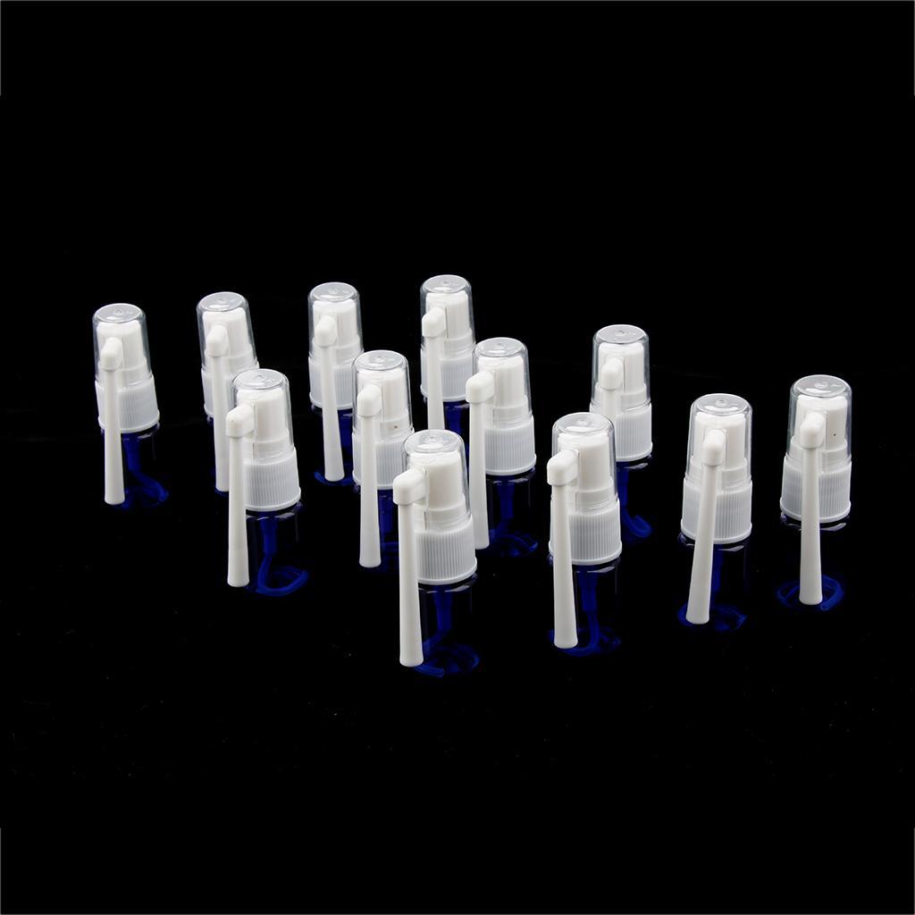 12pcs Empty Refillable Nasal Spray Bottles Fine Mist Nose Vials 5ml Blue Green Pink Clear Amber