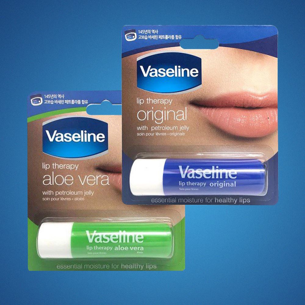 Bộ 2 son dưỡng môi Vaseline dạng thỏi 4.8g: Lô Hội và Mềm Mịn