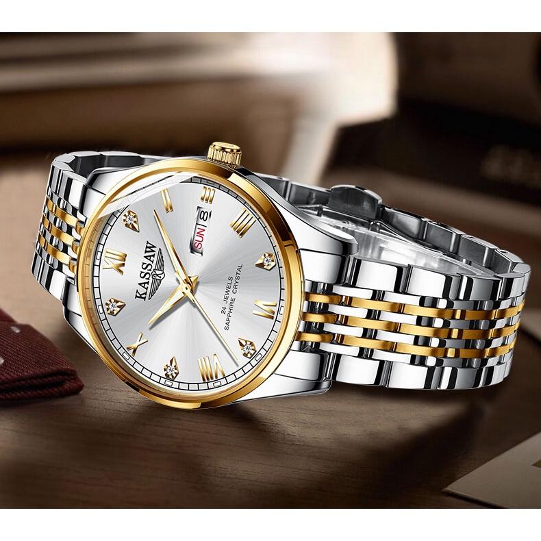 Đồng hồ nam chính hãng KASSAW K877-1 chống nước,chống xước,kính sapphire ,hàng mới 100% ,Đồng hồ cơ