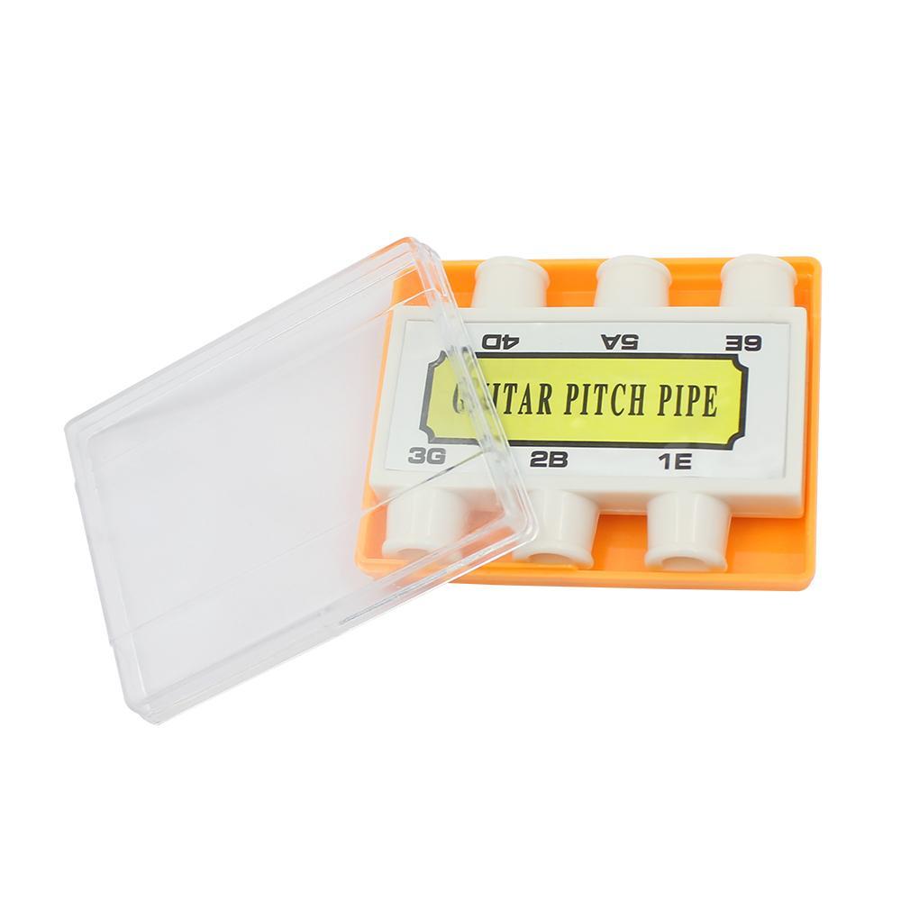 Set of 6 Tones Notes Pitch Pipe and 6pcs Replacement Strings for Acoustic Guitar Accessory