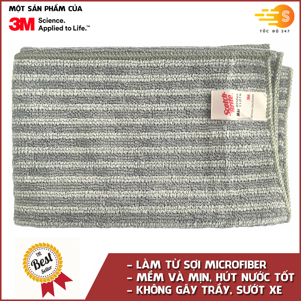 Khăn lau ô tô chuyên dụng chống trầy xước Microfiber 3M 40x40cm KL-4040