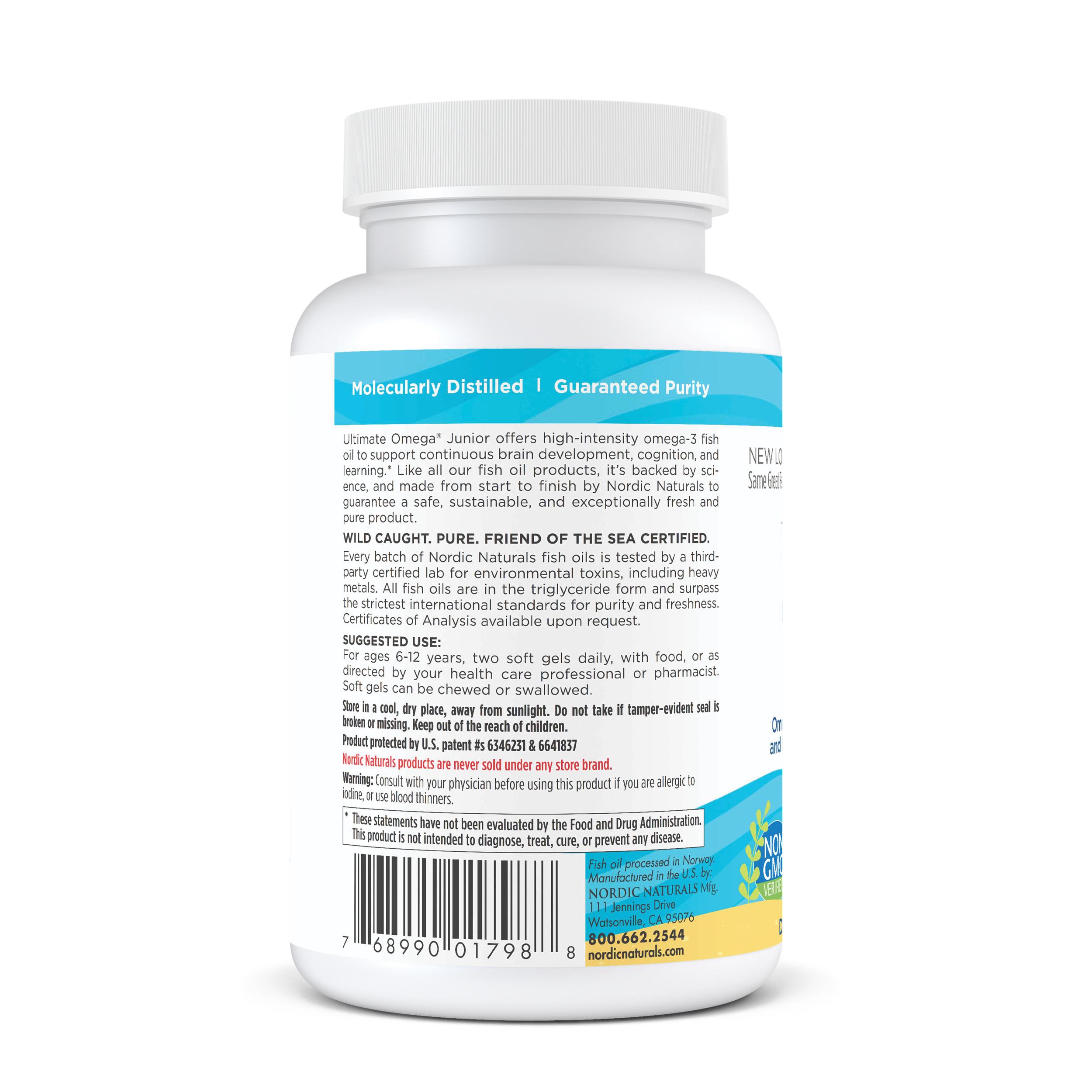 Kẹo nhai Omega-3 cho trẻ từ 6-12 tuổi giúp hoàn thiện trí não, thị lực và sức khỏe toàn diện Ultimate Omega Junior - 90 viên