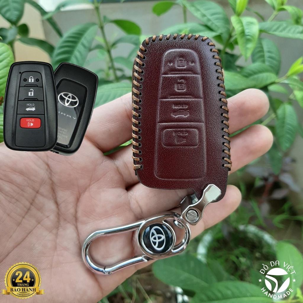 Bao Da Chìa Khoá Toyota Camry 2019-2023, Altis 2022-2023. Da bò Nhập Khẩu Italia, Khắc tên & Số ĐT Chủ Xe.
