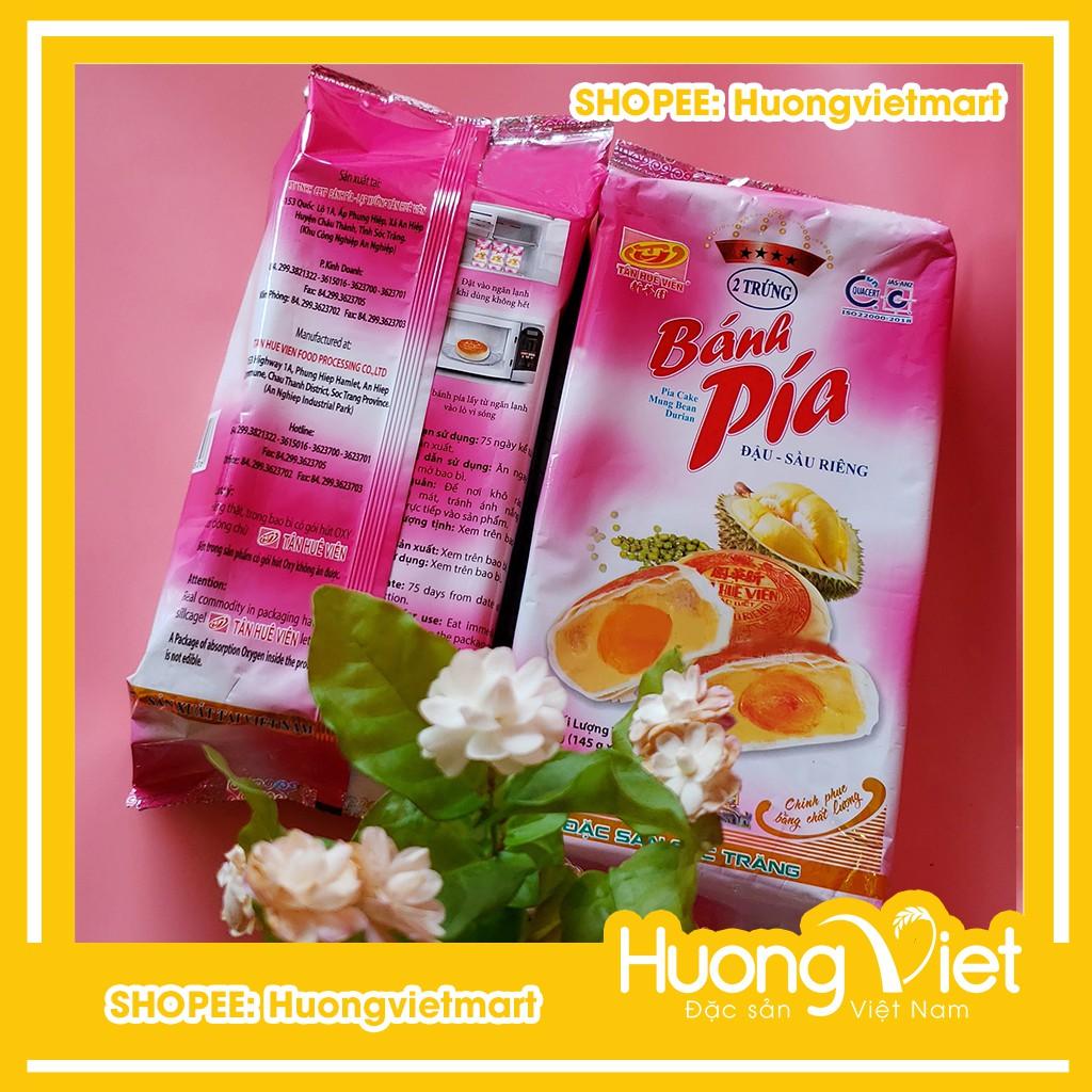 Bánh pía 2 trứng đậu xanh sầu riêng Tân Huê Viên 570g, bánh pía Sóc Trăng Tân Huê Viên 2 trứng muối